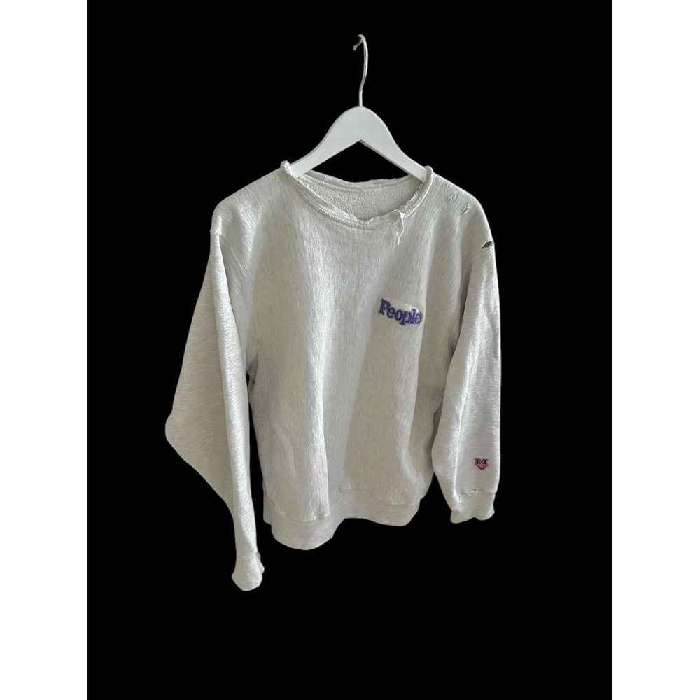 Vintage People Magazine Thrashed Sweatshirt Sz Medium/Large‎ Heather Grey